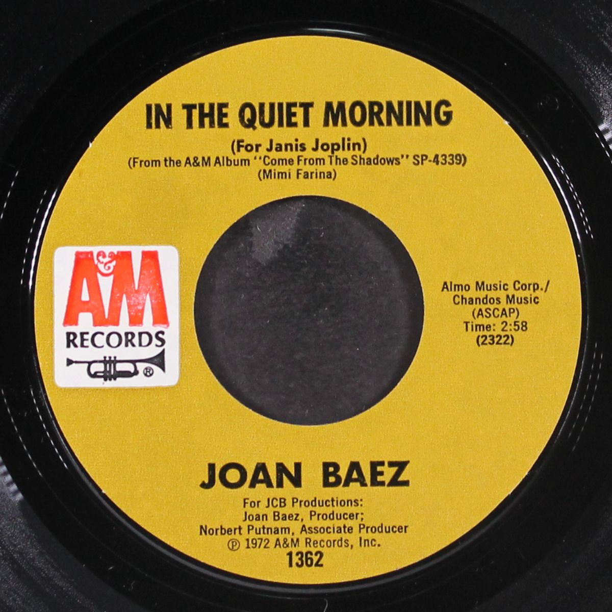 in the quiet morning / to bobby by JOAN BAEZ