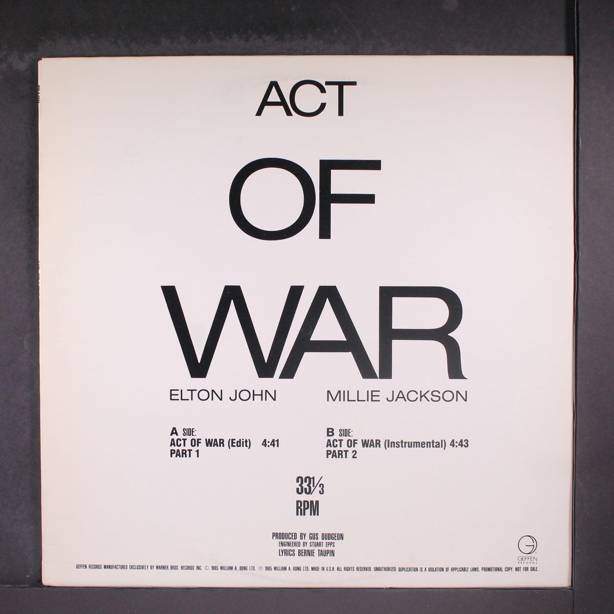 act of war / instro by ELTON JOHN & MILLIE JACKSON