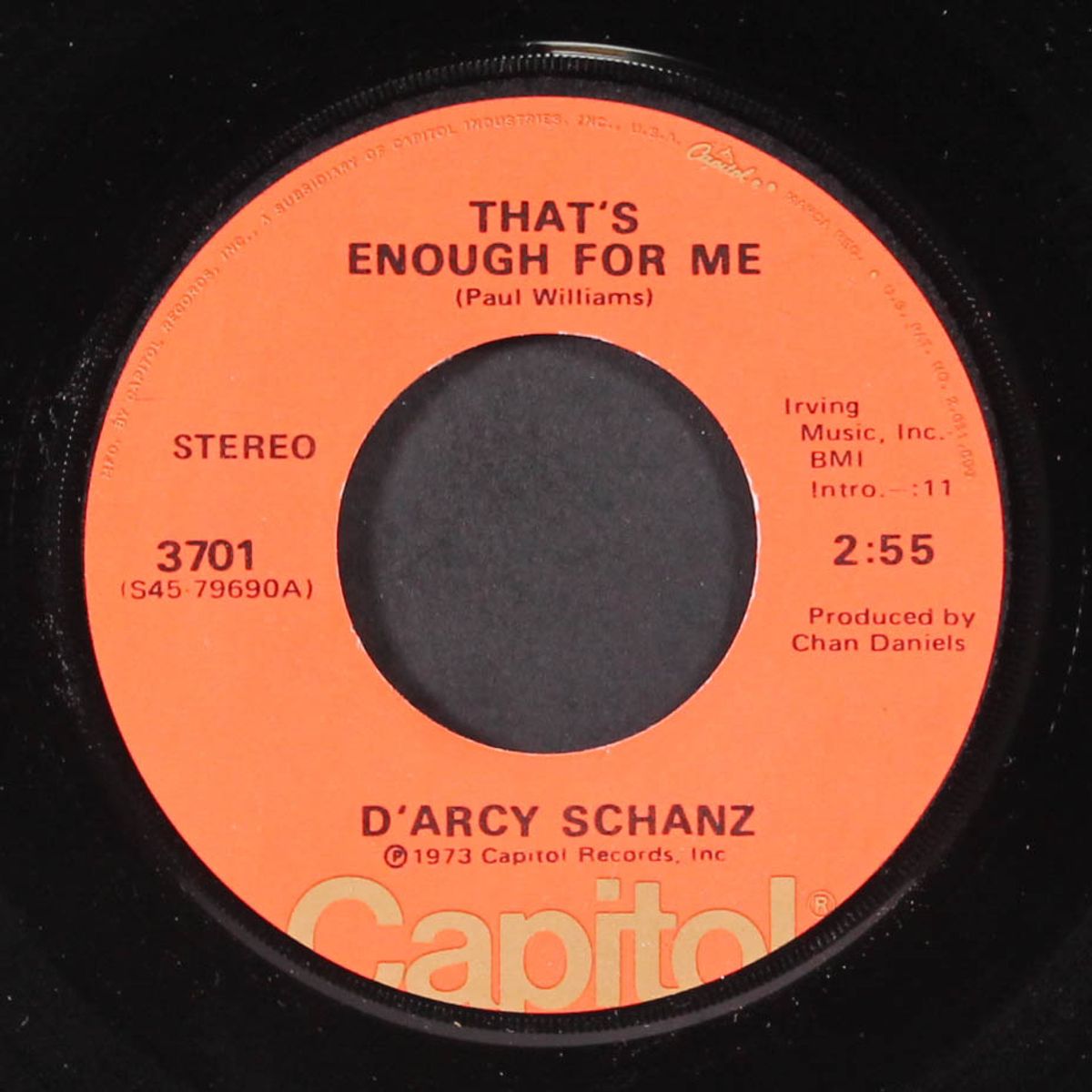 that's enough for me / o lucky man by D'ARCY SCHANZ