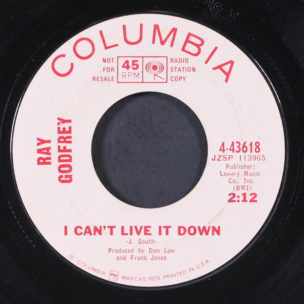keep your chin up, soldier / i can't live it down by RAY GODFREY