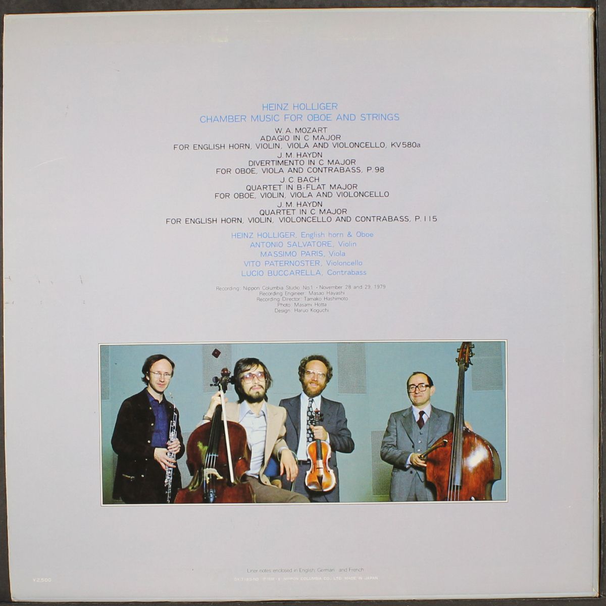 chamber music for oboe and strings by HEINZ HOLLIGER