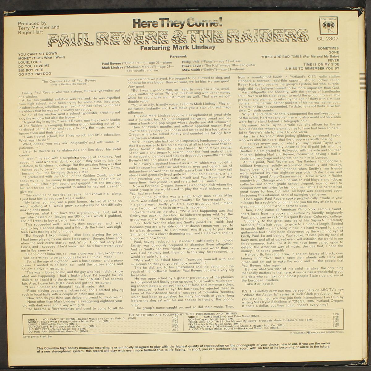 here they come! by PAUL REVERE & RAIDERS