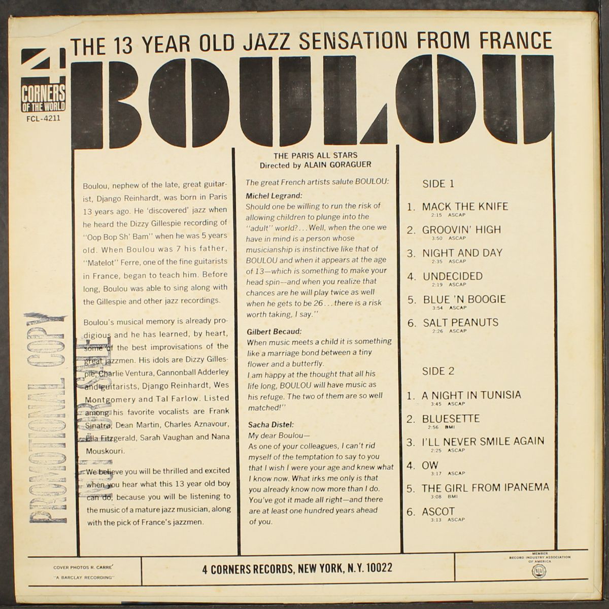 with the paris all stars by BOULOU