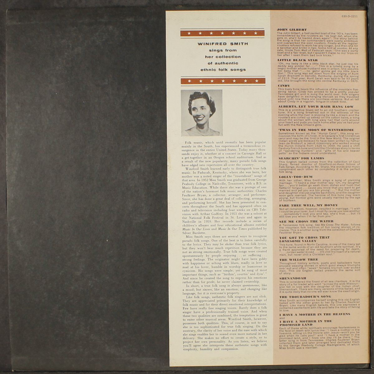 ethnic folk songs from the south by WINIFRED SMITH