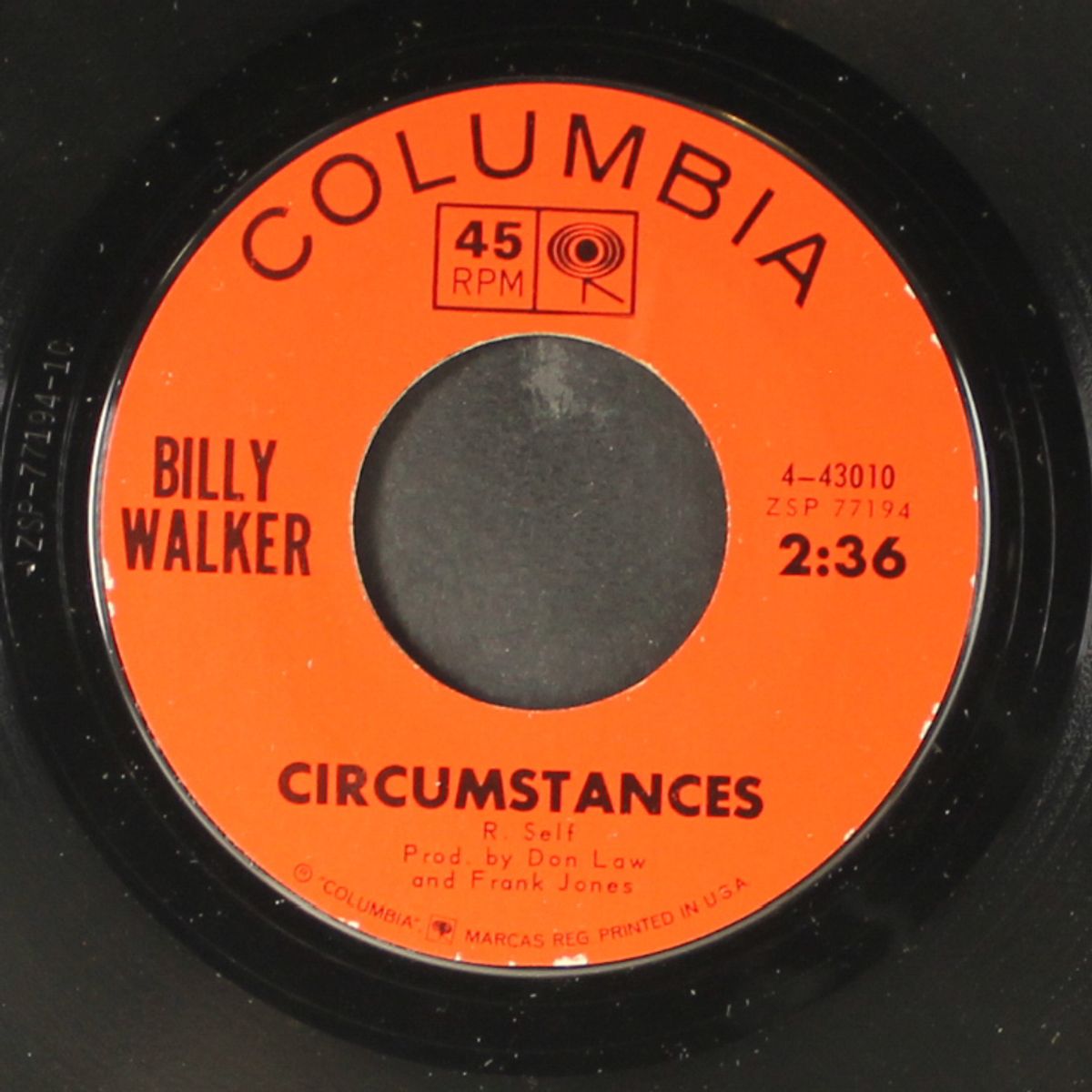 it's lonesome / circumstances by BILLY WALKER