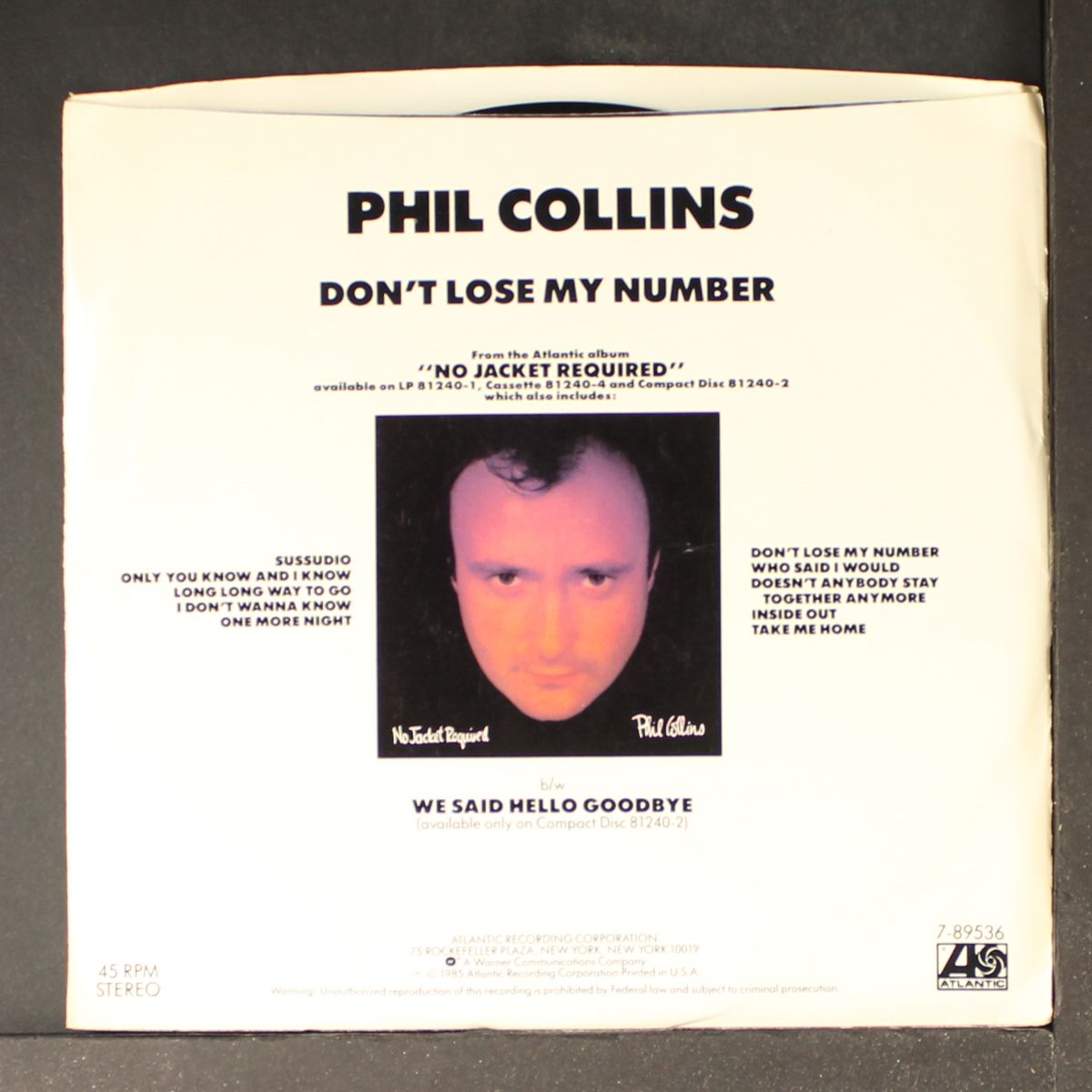 don't lose my number by PHIL COLLINS