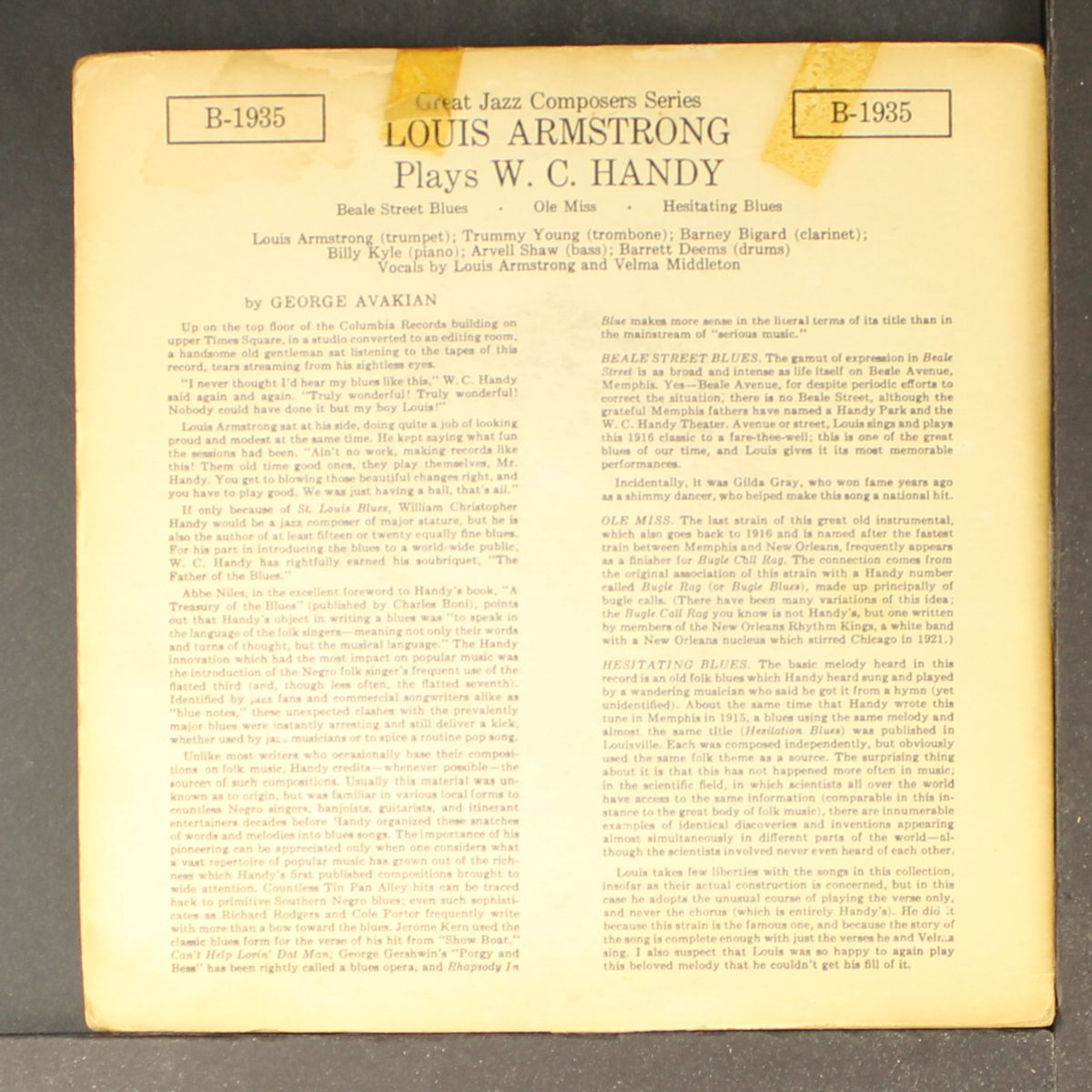 w.c. handy by LOUIS ARMSTRONG