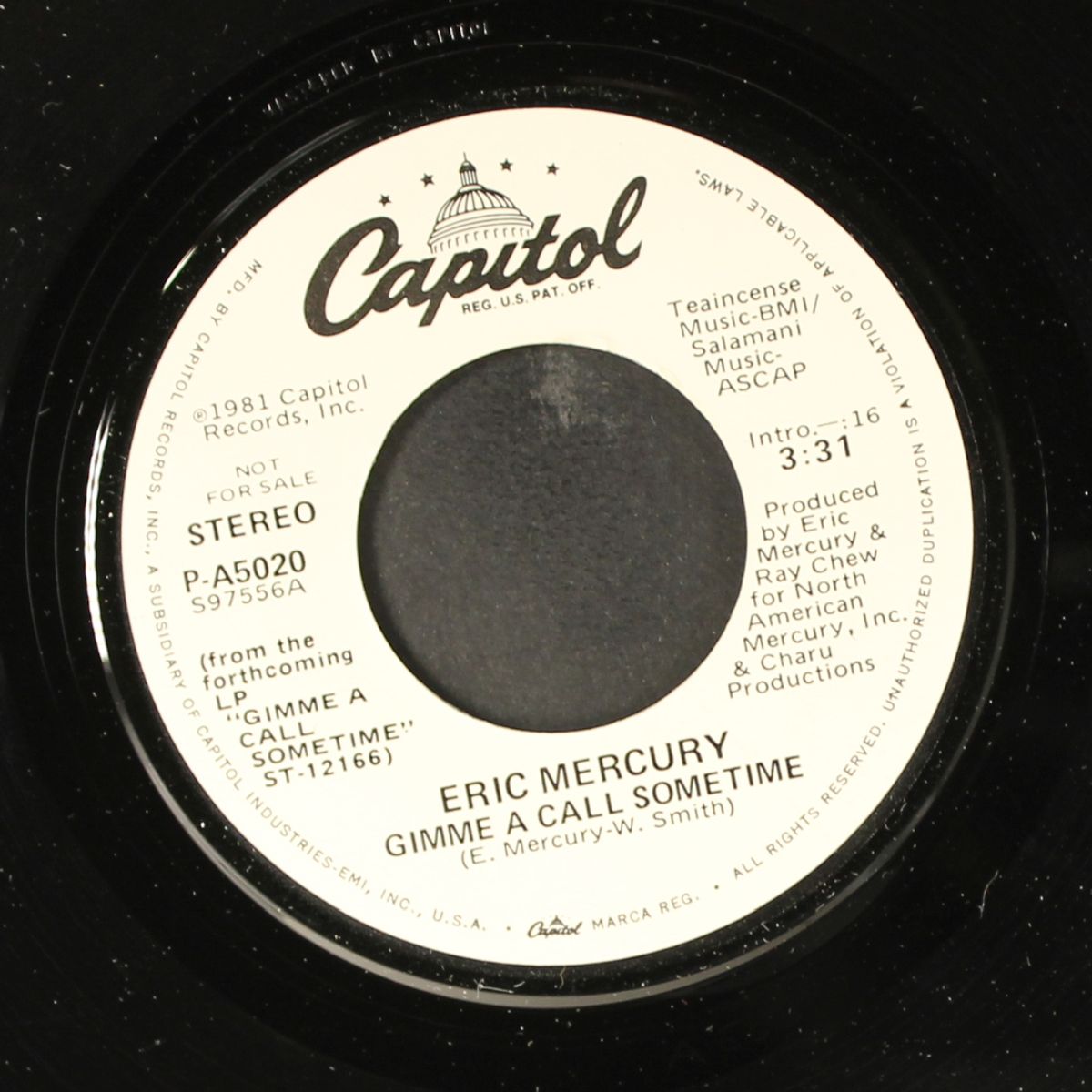 gimme a call sometime / same by ERIC MERCURY