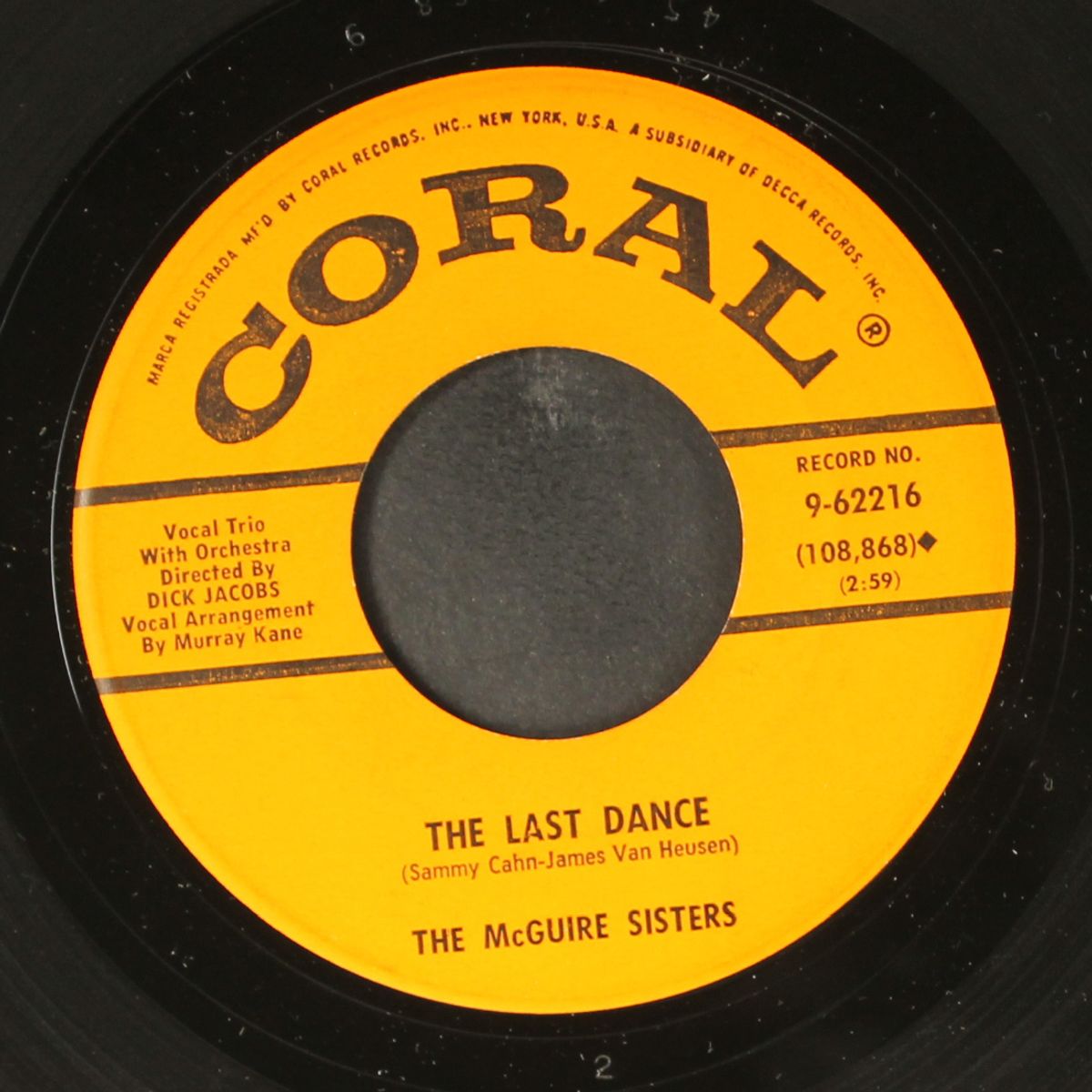 the last dance / nine o'clock by MCGUIRE SISTERS