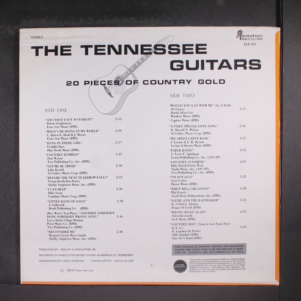 20 pieces of country gold by TENNESSEE GUITARS