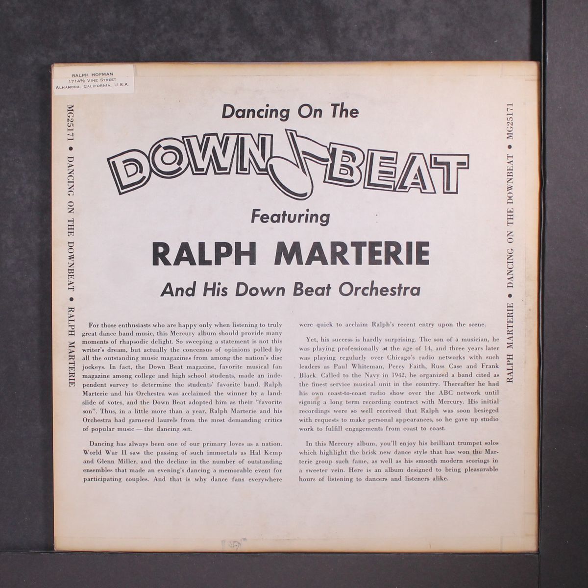 dancing on the downbeat by RALPH MARTERIE