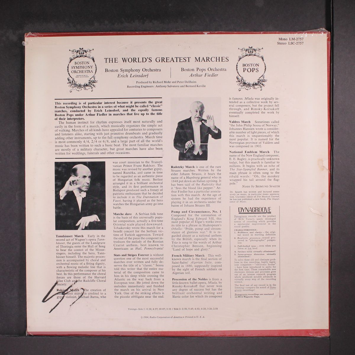 the world's greatest marches by ERICH LEINSDORF / ARTHUR FIEDLER