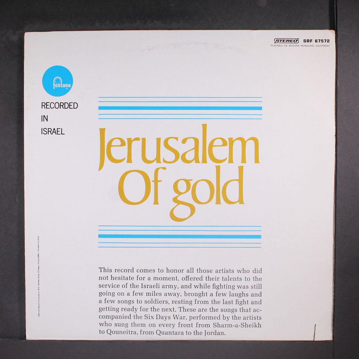 jerusalem in gold - songs of the six days war by VARIOUS