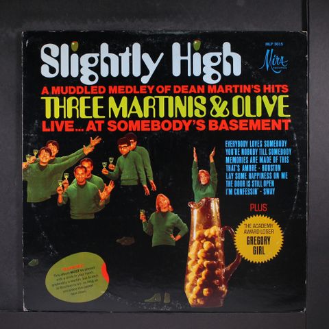 THREE MARTINIS & OLIVE
