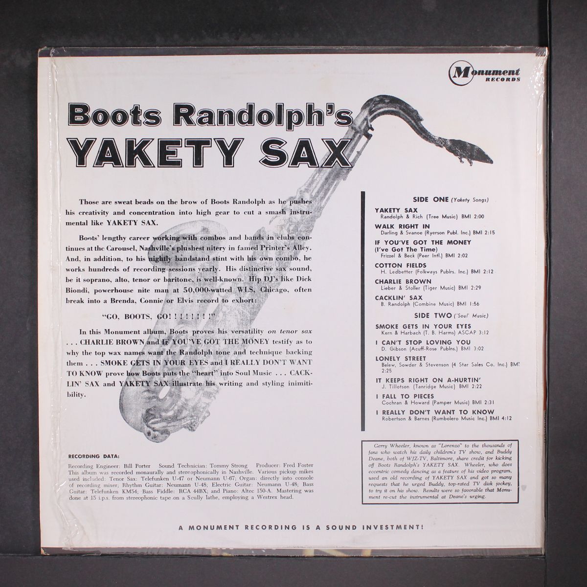 yakety sax! by BOOTS RANDOLPH