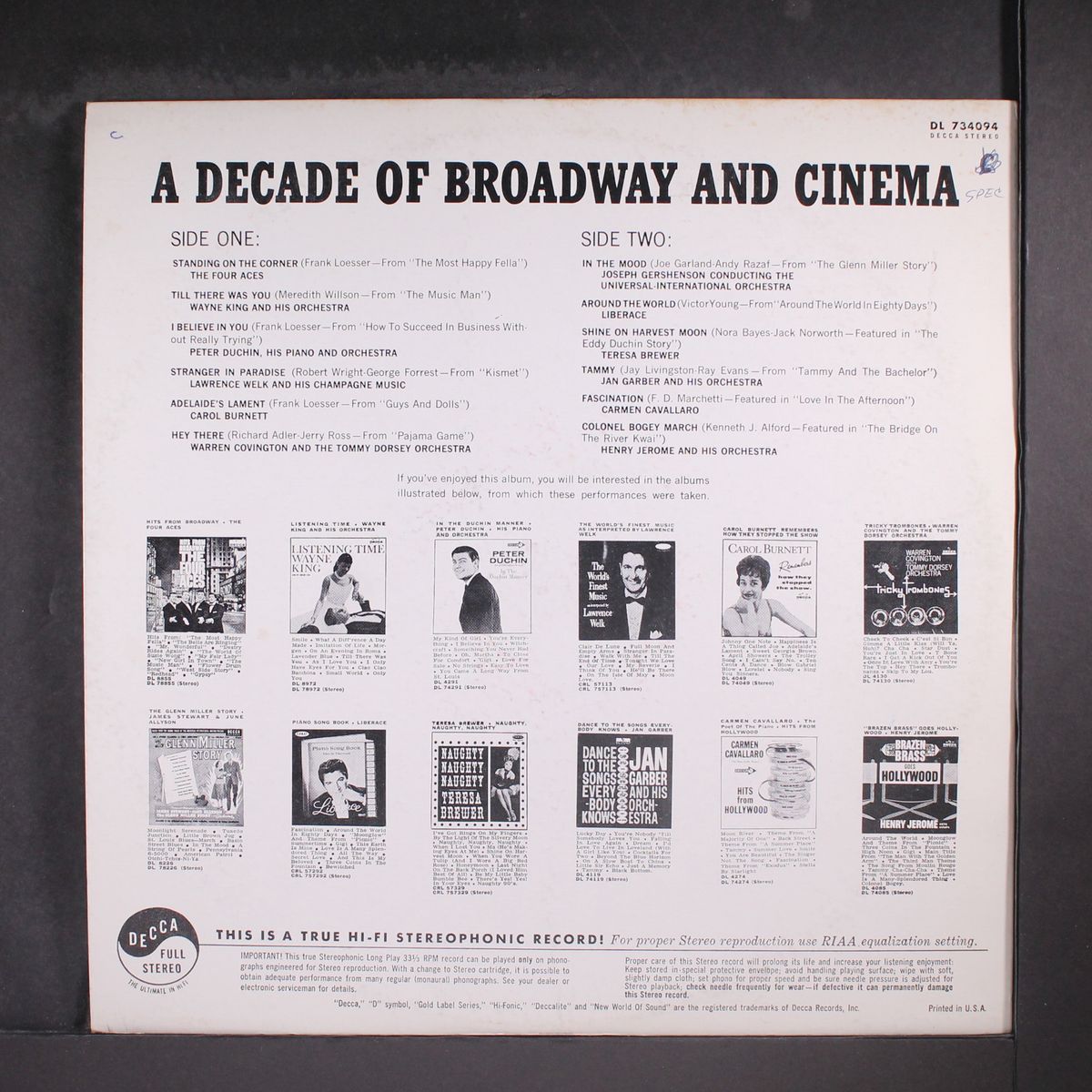 a decade of broadway and cinema by VARIOUS
