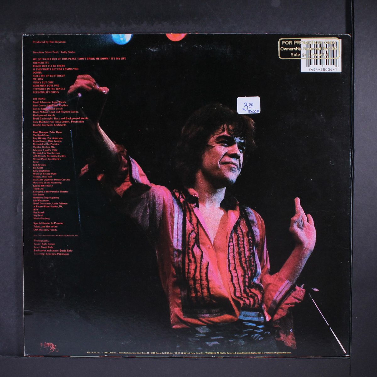 live it up by DAVID JOHANSEN