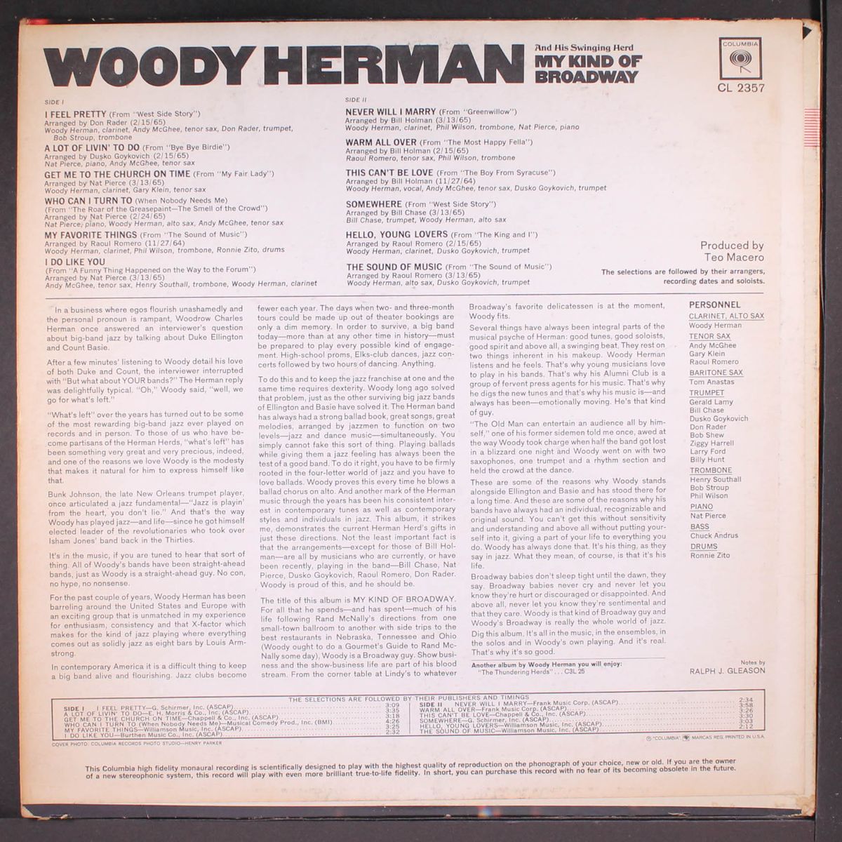 my kind of broadway by WOODY HERMAN