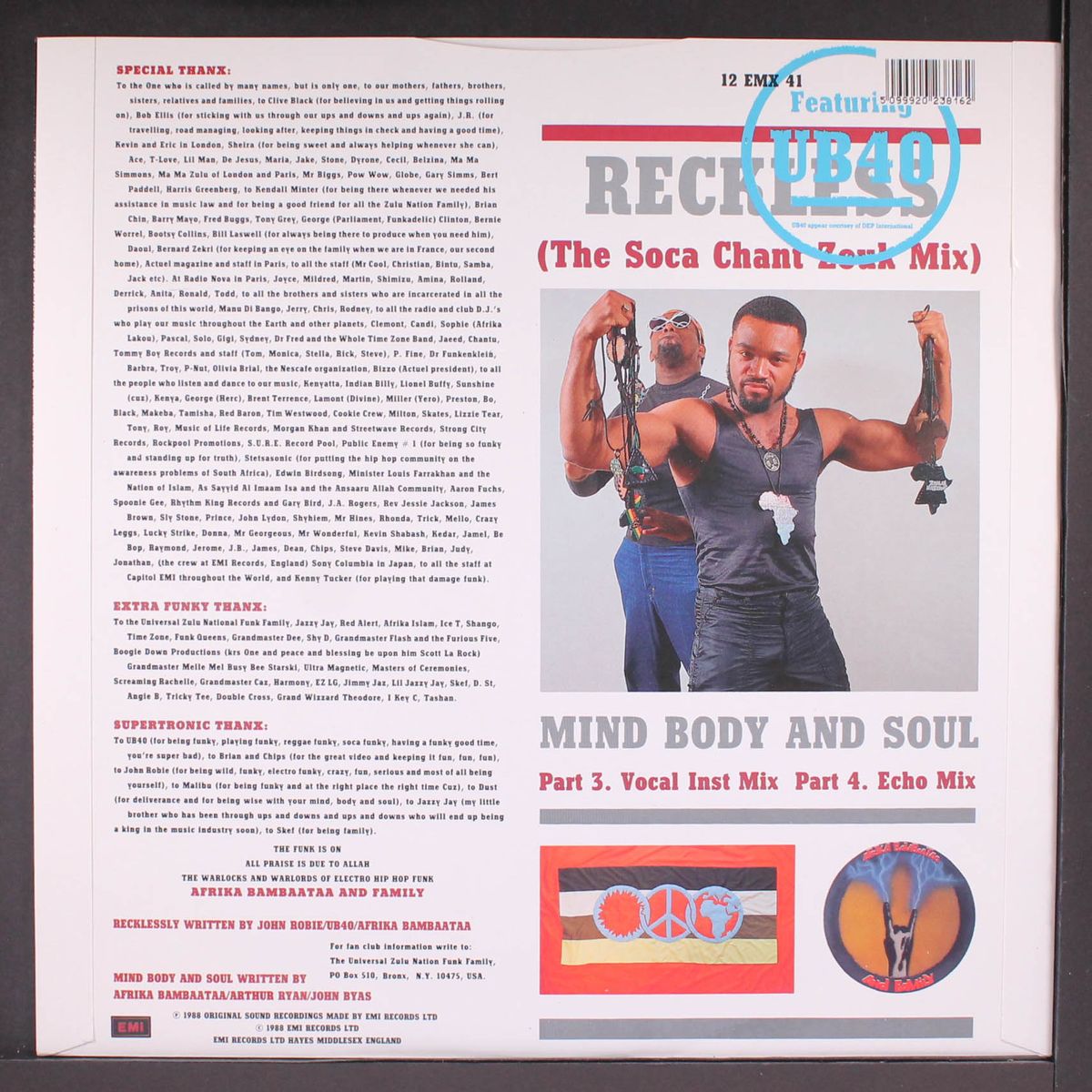 reckless soca chant zouk mix by AFRIKA BAMBAATAA & FAMILY