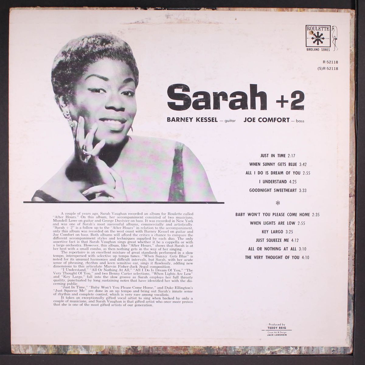 sarah + 2 by SARAH VAUGHAN