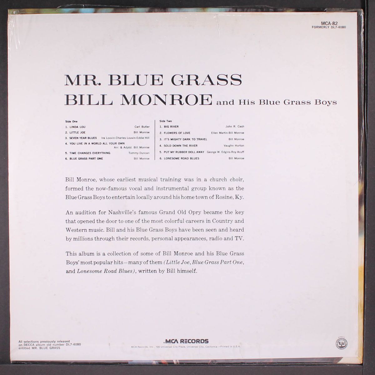 mr. blue grass by BILL MONROE