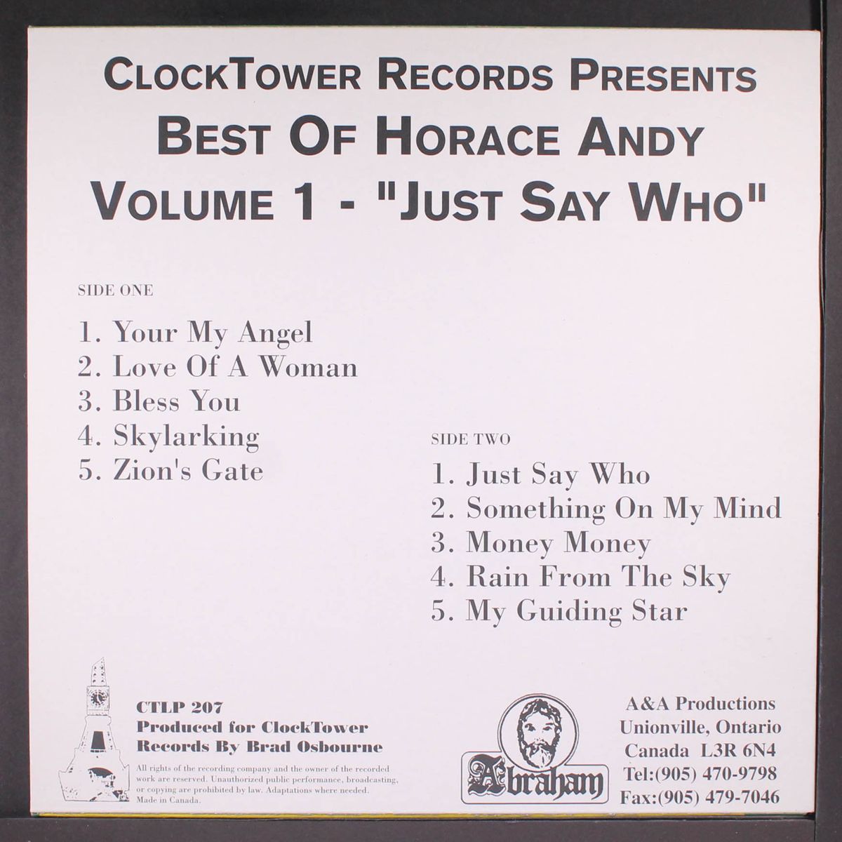 just say who vol. one (best of horace andy) by HORACE ANDY