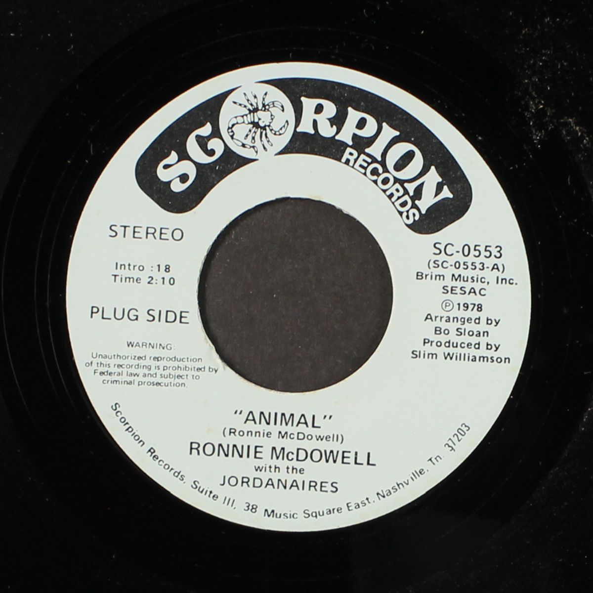 animal / i just wanted you to know by RONNIE MCDOWELL
