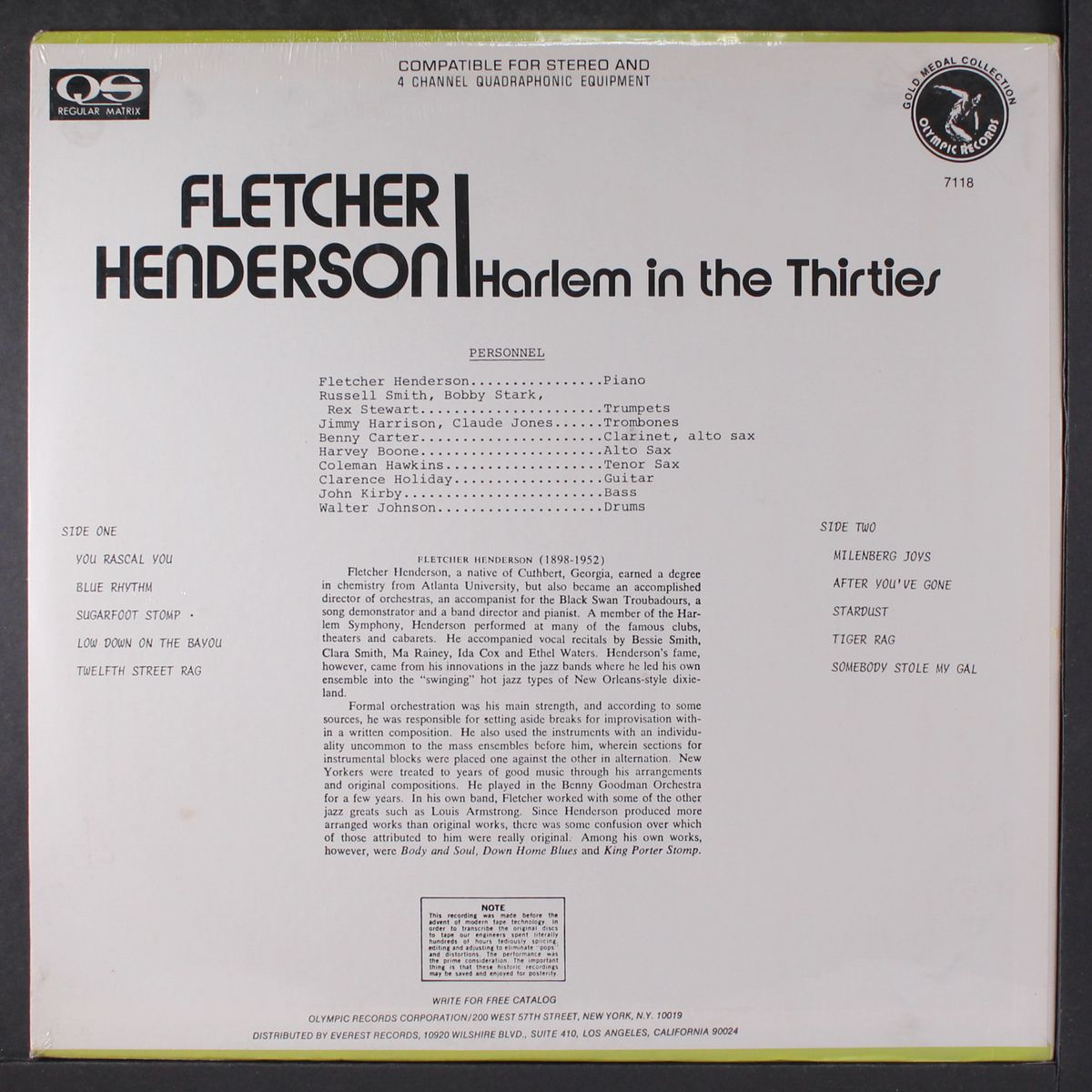 harlem in the thirties by FLETCHER HENDERSON