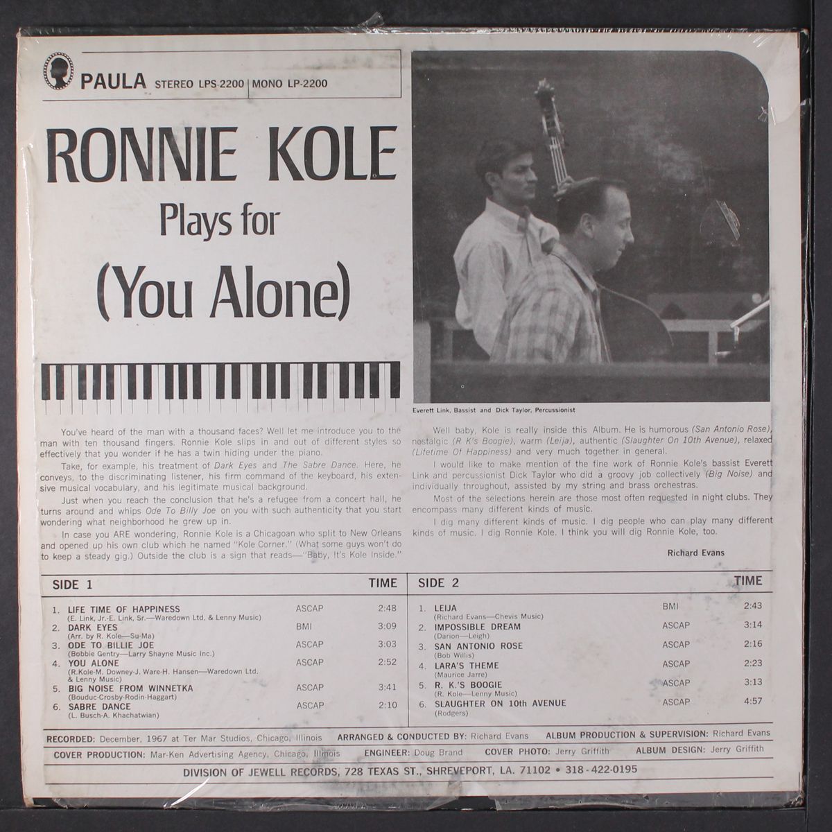 plays for (you alone) by RONNIE KOLE