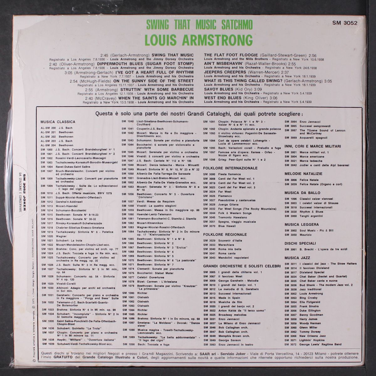 swing that music satchmo by LOUIS ARMSTRONG