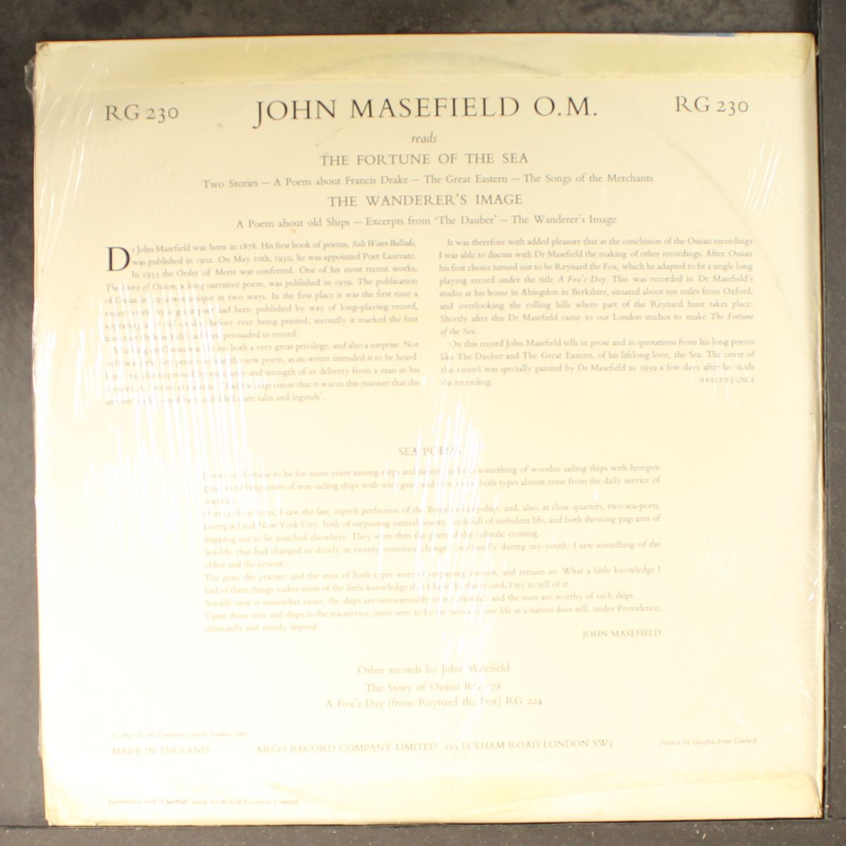 the fortune of the sea, the wanderer's image by JOHN MASEFIELD