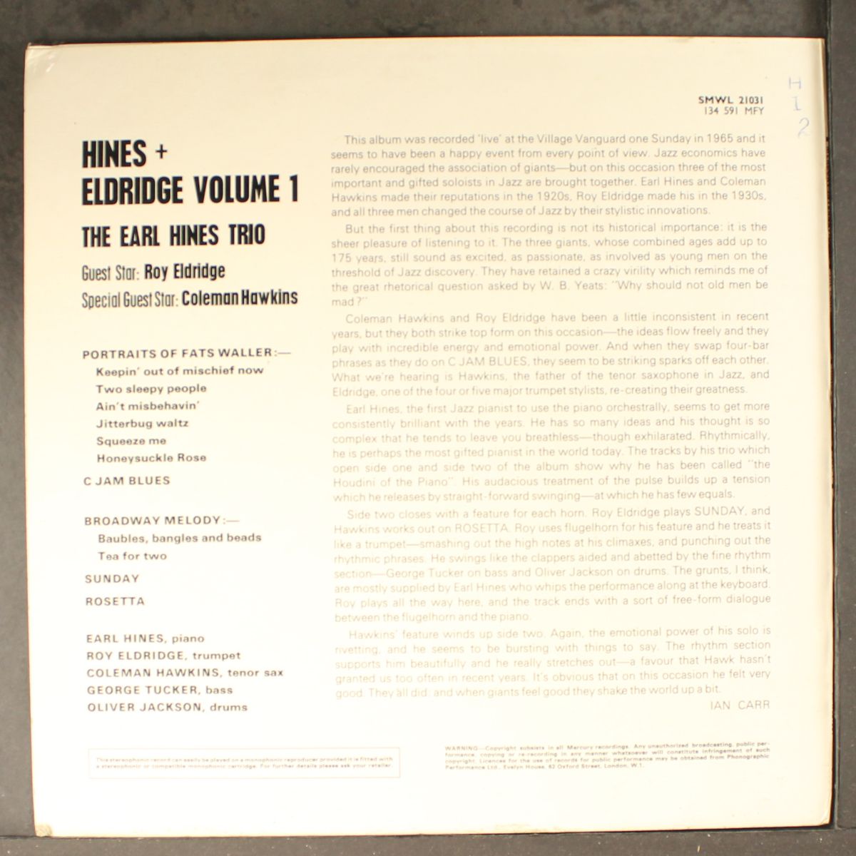 hines & eldridge volume 1 by EARL HINES & ROY ELDRIDGE