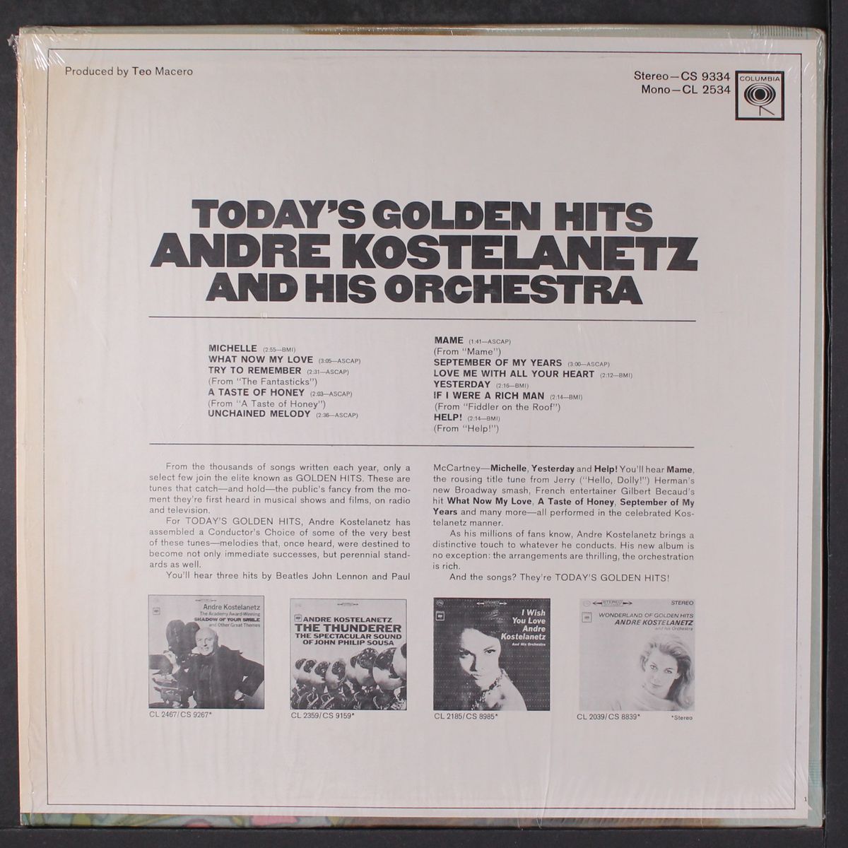 today's golden hits by ANDRE KOSTELANETZ