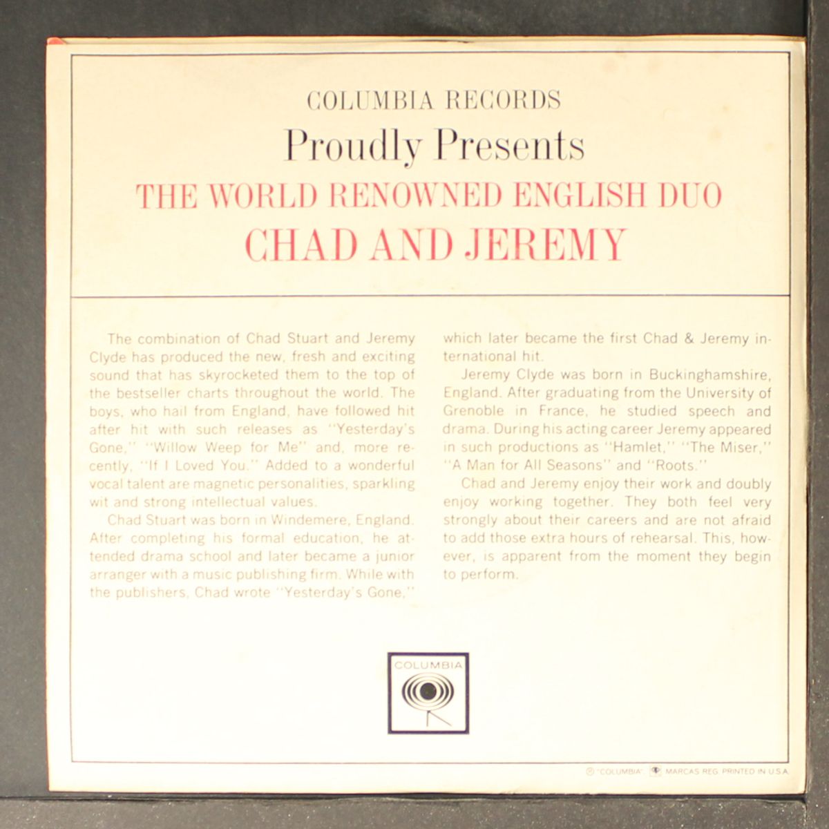 i don't want to lose you baby / pennies by CHAD & JEREMY