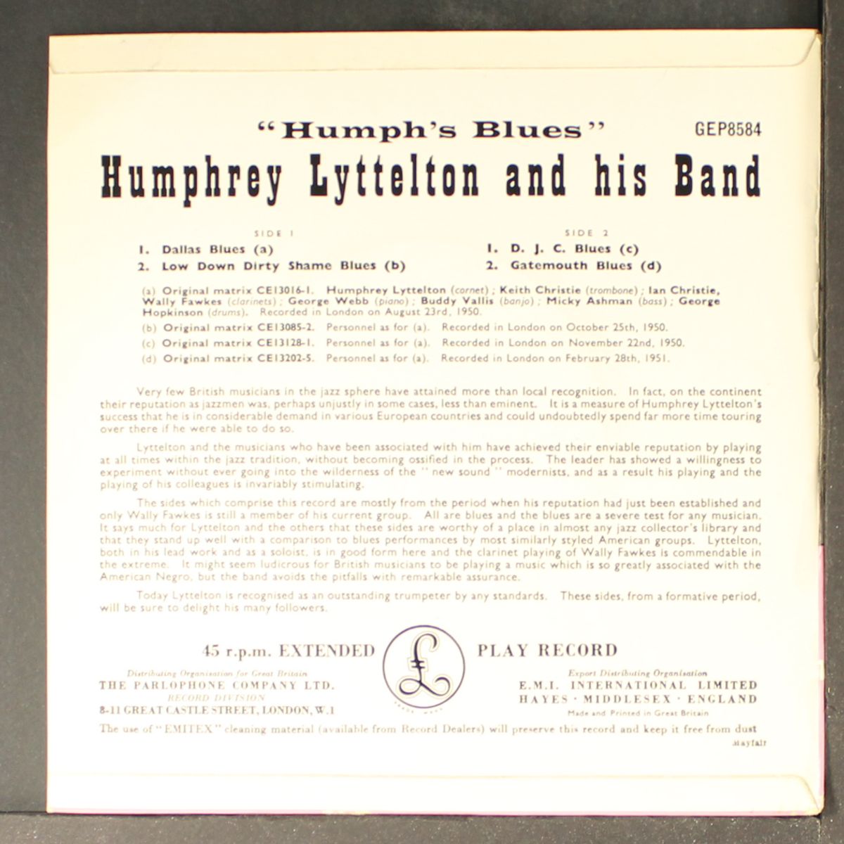 humph's blues by HUMPHREY LYTTELTON