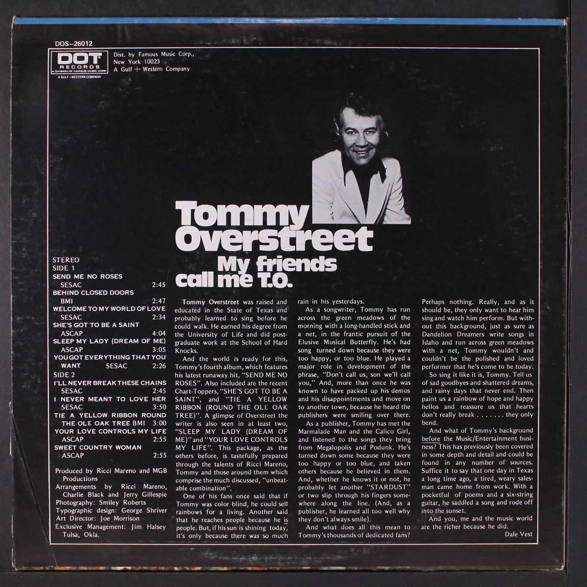 my friends call me t.o. by TOMMY OVERSTREET
