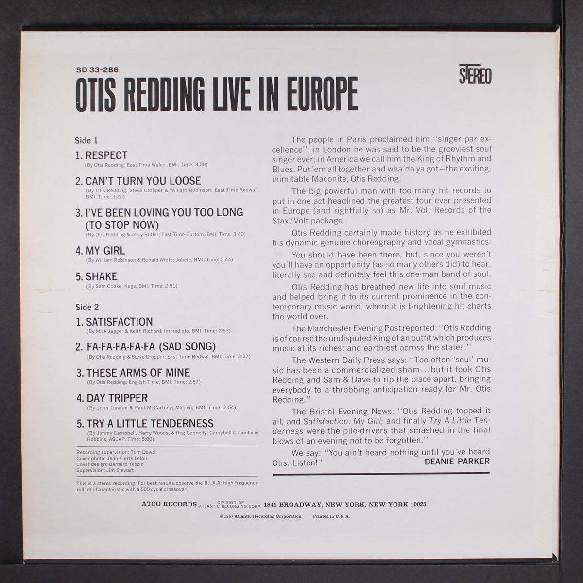 live in europe by OTIS REDDING