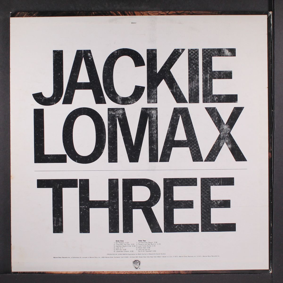three by JACKIE LOMAX