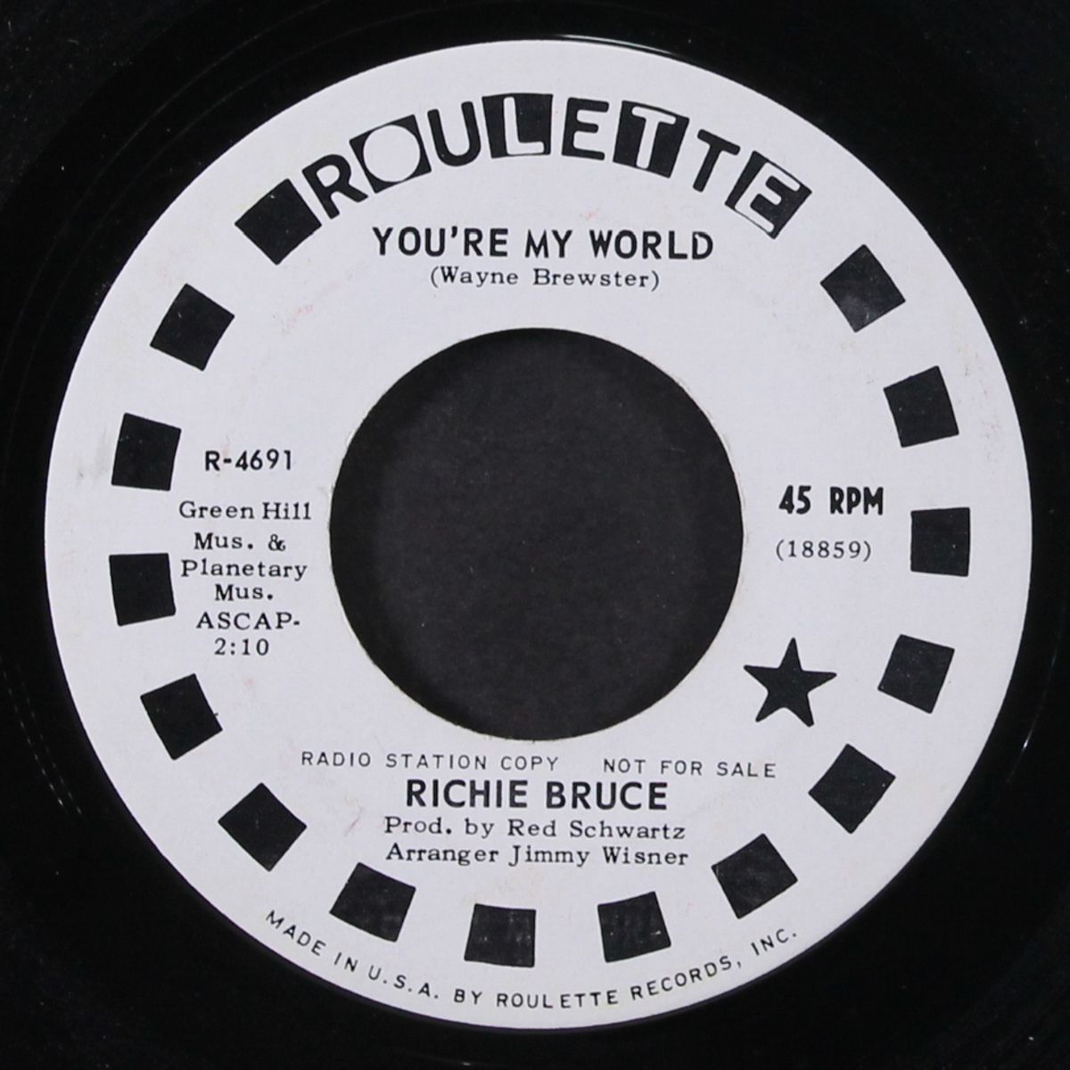 you're my world / cry i will tonite by RICHIE BRUCE