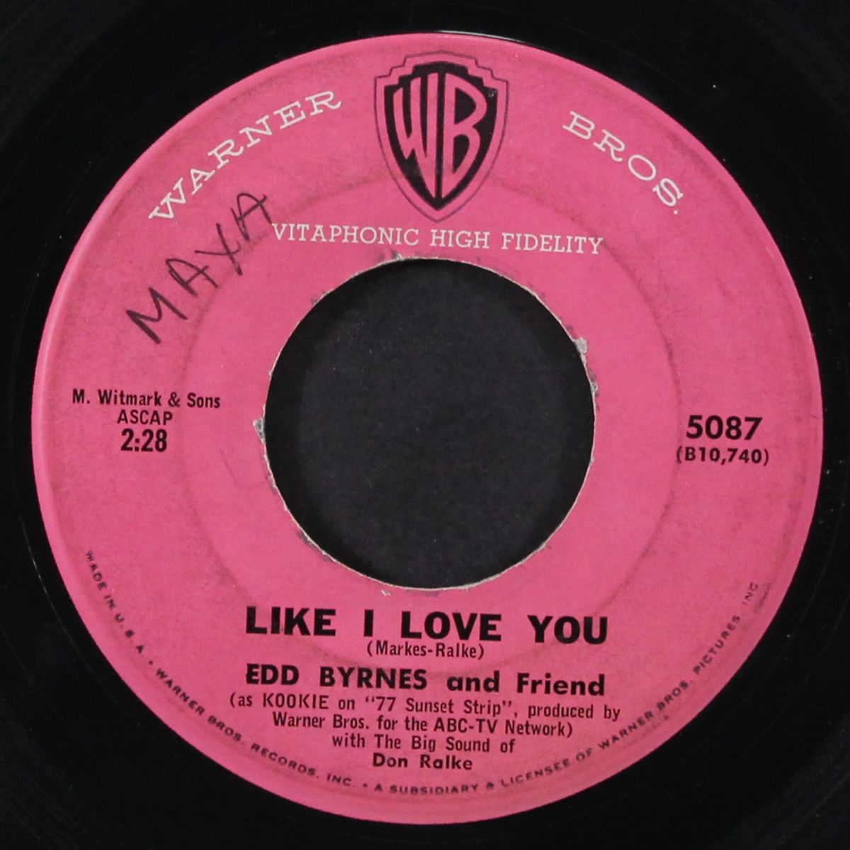like i love you / kookie's mad pad by EDD 'KOOKIE' BYRNES