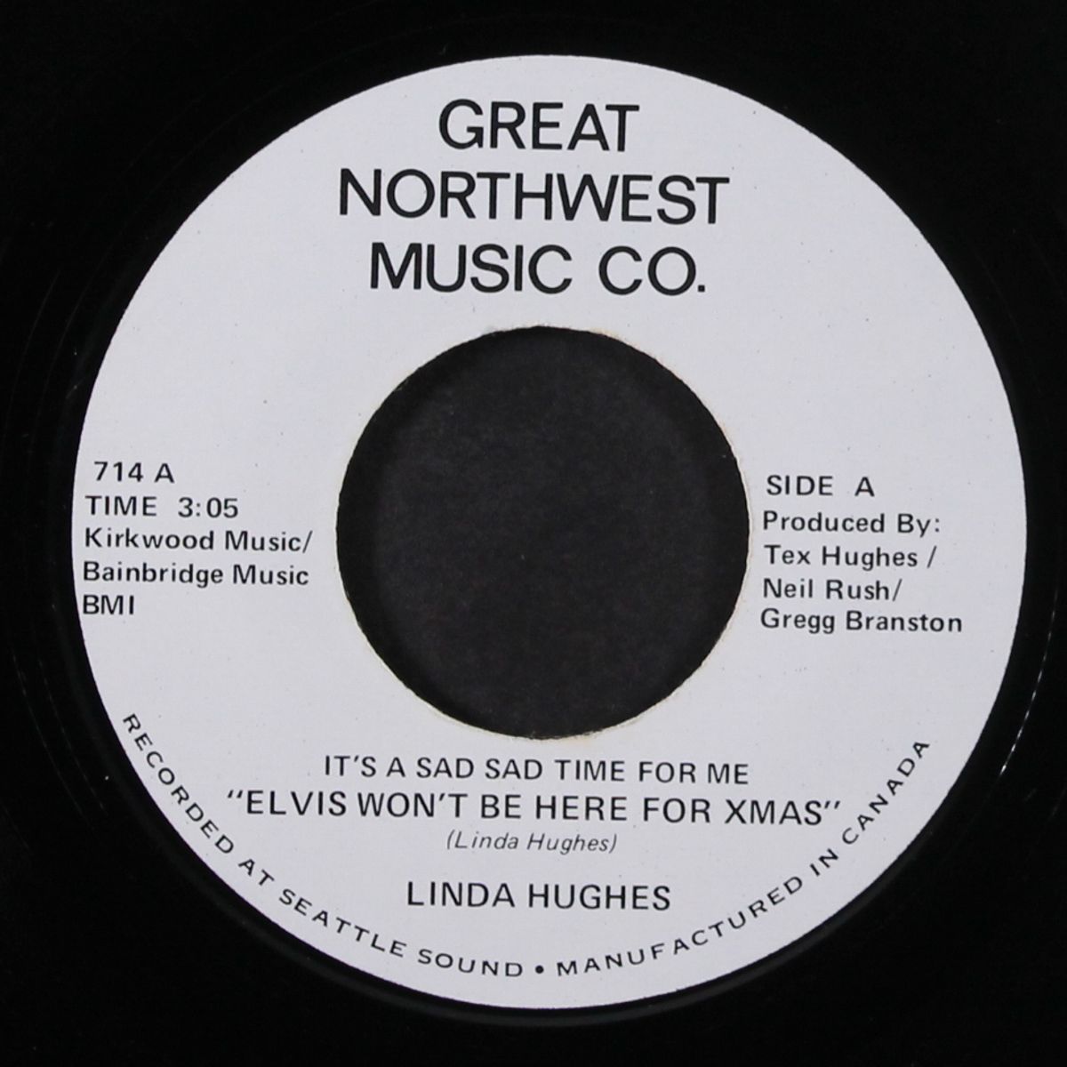 elvis won't be here for xmas / here comes that hurt again by LINDA HUGHES