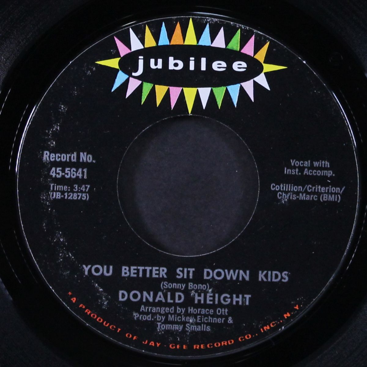 you better sit down kids / looking for my baby by DONALD HEIGHT