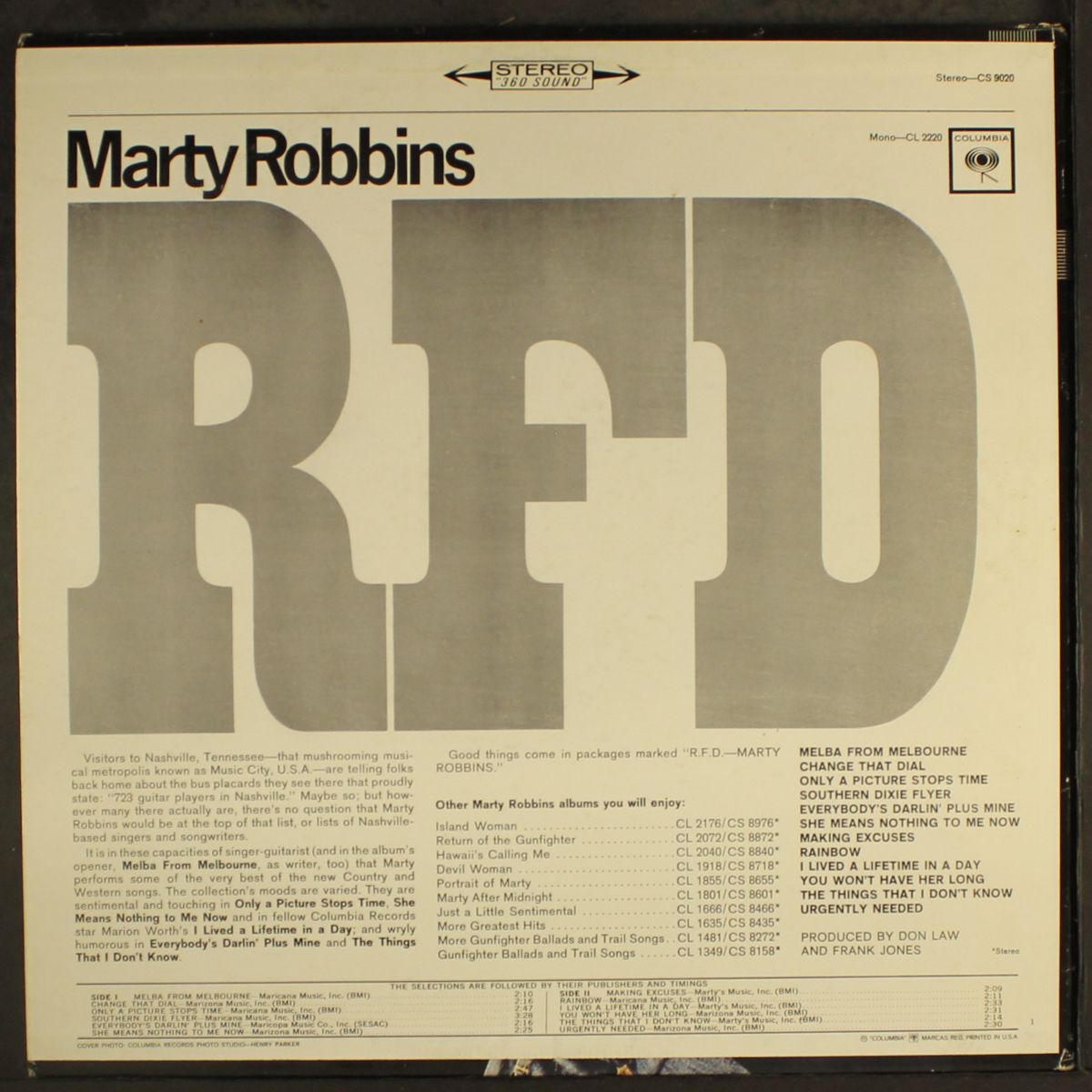 r.f.d. by MARTY ROBBINS