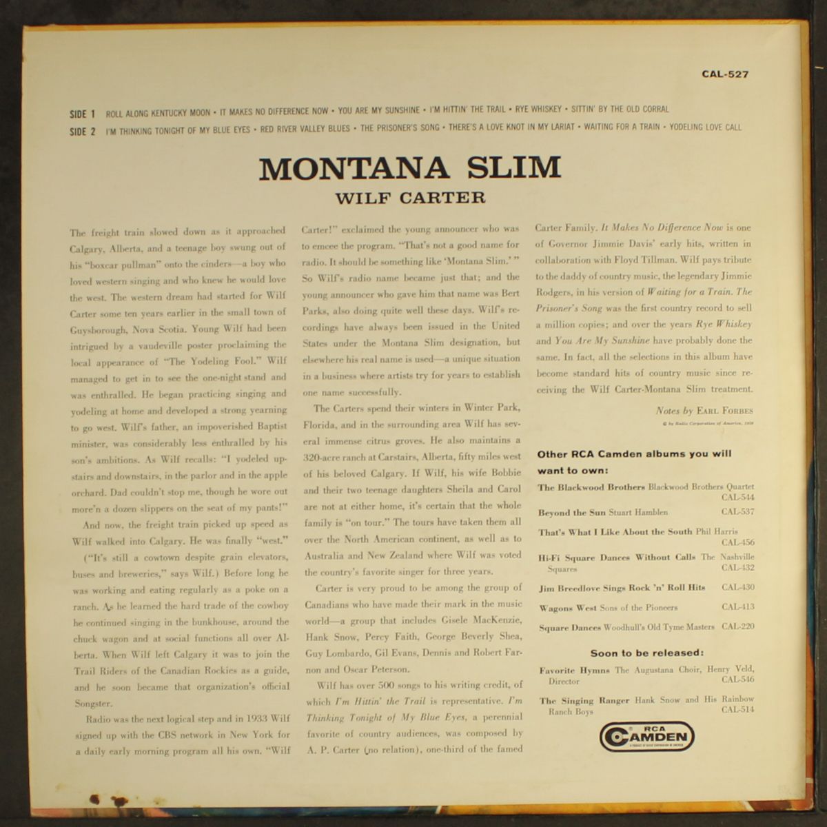 montana slim by WILF CARTER