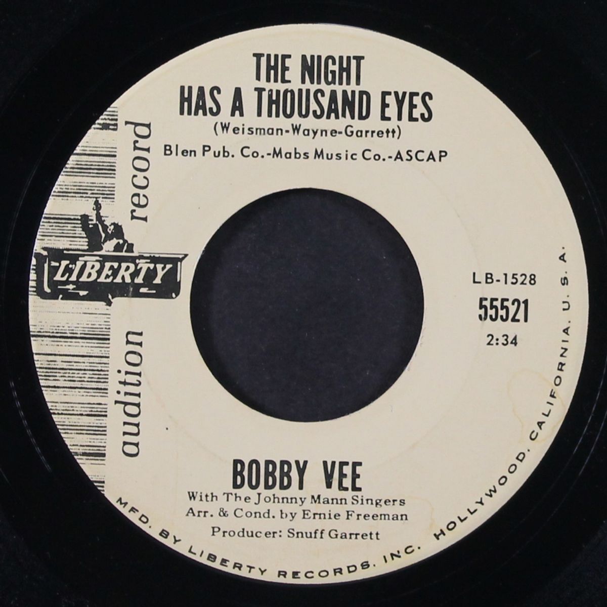 the night has a thousand eyes / anonymous phone call by BOBBY VEE