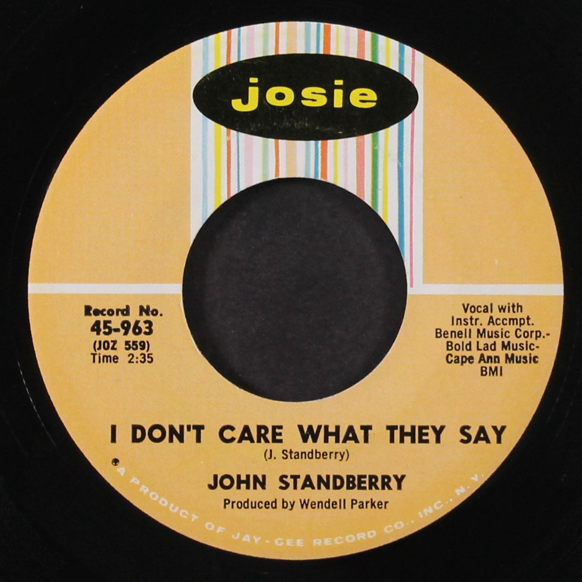 help me now / i don't care what they say by JOHN STANDBERRY
