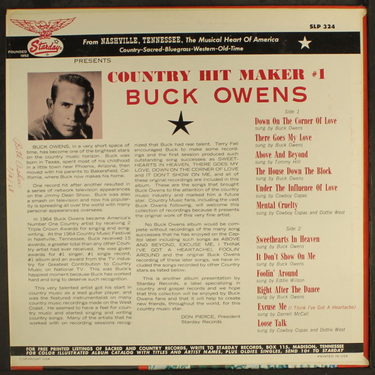 country hit maker #1 by BUCK OWENS