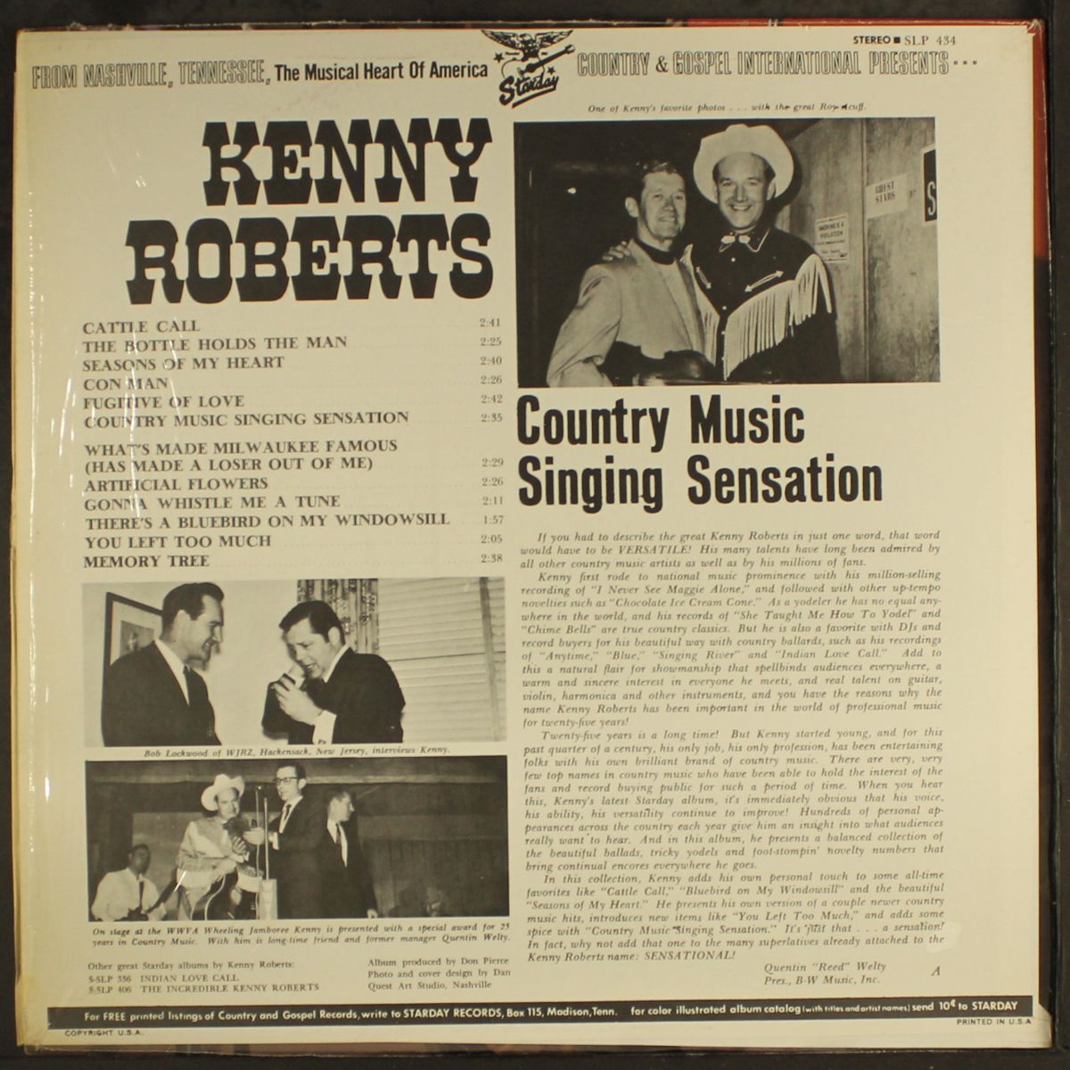 country music singing sensation by KENNY ROBERTS