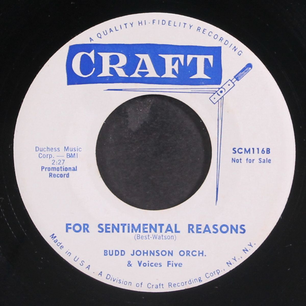 for sentimental reasons / all alone by BUDD JOHNSON & VOICES FIVE