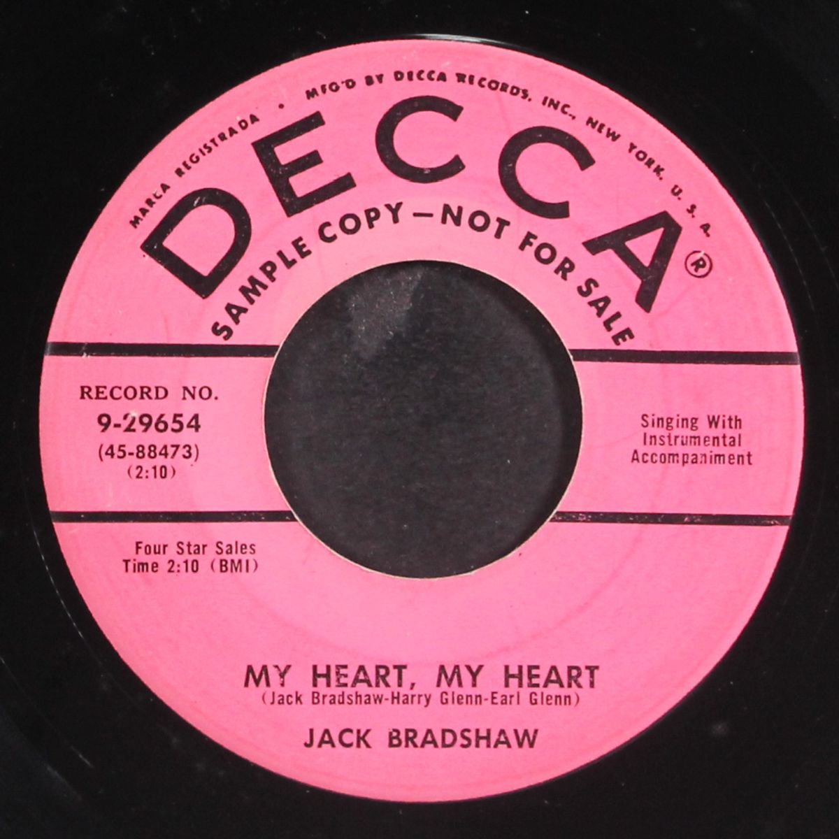 flirting with you / my heart, my heart by JACK BRADSHAW